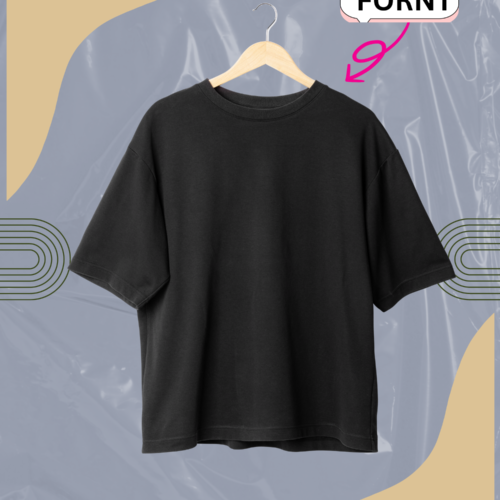 Black Oversized Solid T-Shirt for Men