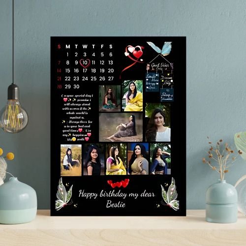 unickzon Wood Wall Photo Frame  (Black, 13 Photo(s), A4 size send photos 9455445814)